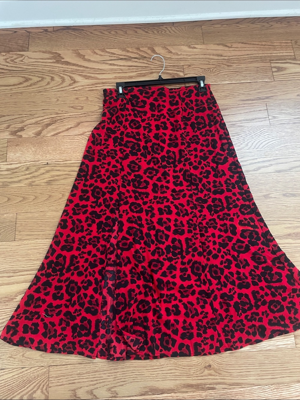 Abound Red and Black Leopard Print A-Line Maxi Skirt